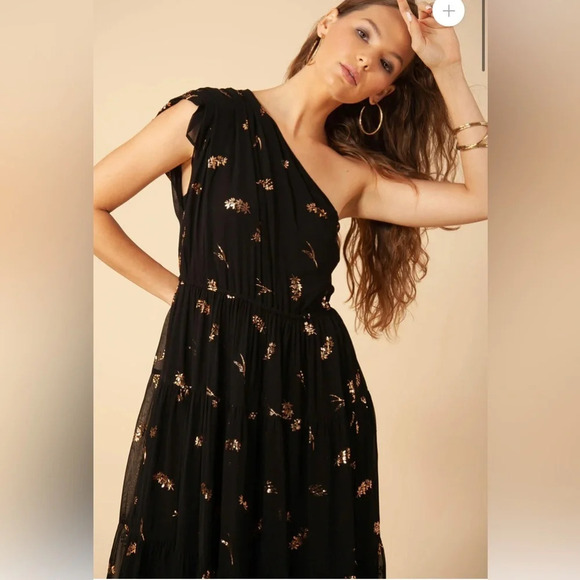 ! Hale Bob Hollynn Asymmetrical Solid Maxi sz L - Picture 3 of 10